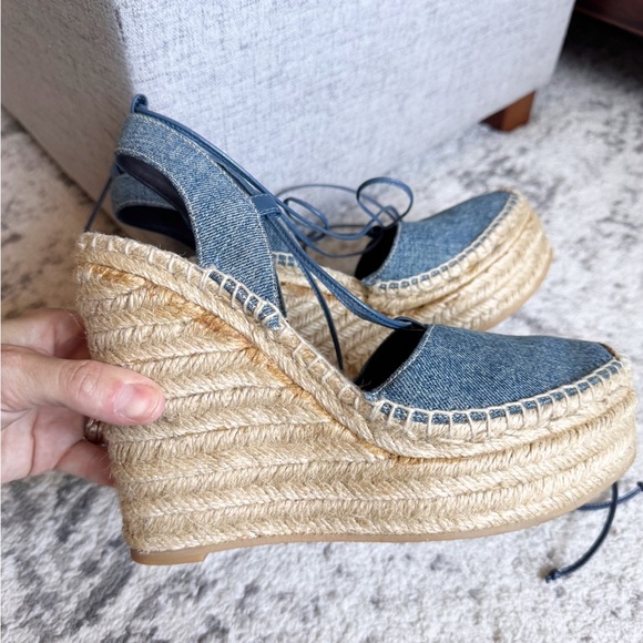Saint laurent YSL denim platform ankle tie espadrille
Wedge sandals 38 - Picture 6 of 13